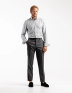 Slim Fit Skjorta Flanell Bomull Cashmere Ljusgrå Stl 40