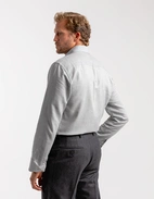 Slim Fit Skjorta Flanell Bomull Cashmere Ljusgrå Stl 40