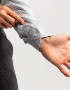 Slim Fit Skjorta Flanell Bomull Cashmere Ljusgrå Stl 40