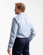 Slim Fit Skjorta Flanell Bomull Cashmere Ljusblå