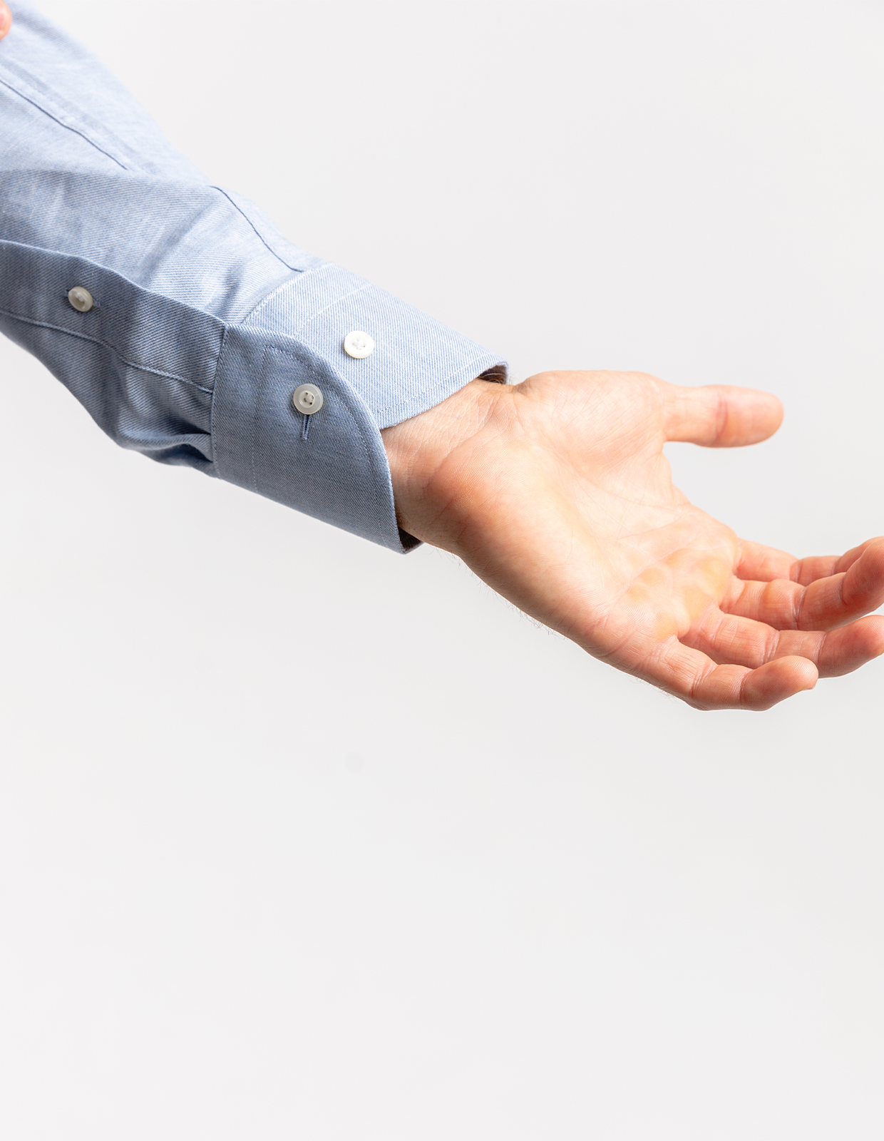 Slim Fit Skjorta Flanell Bomull Cashmere Ljusblå 43