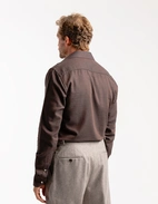 Slim Fit Skjorta Flanell Bomull Cashmere Brun