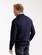 Zip-Cardigan Merinoull Marinblå Stl 3XL