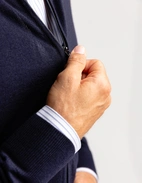 Zip-Cardigan Merinoull Marinblå Stl 3XL