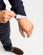 Zip-Cardigan Merinoull Marinblå Stl 3XL