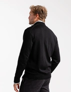 Zip-Cardigan Merinoull Svart Stl XXL