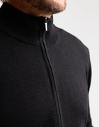 Zip-Cardigan Merinoull Svart Stl XXL