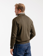 Zip-Cardigan Merinoull Olivgrön Stl 3XL