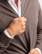 Zip-Cardigan Merinoull Brun Stl M