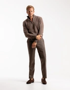 Zip-tröja Ull/Cashmere Brun