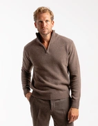 Zip-tröja Ull/Cashmere Brun