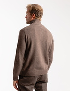 Zip-tröja Ull/Cashmere Brun