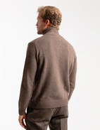 Zip-tröja Ull/Cashmere Brun
