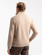 Zip-tröja Ull/Cashmere Beige