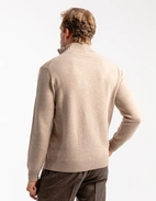 Zip-tröja Ull/Cashmere Beige