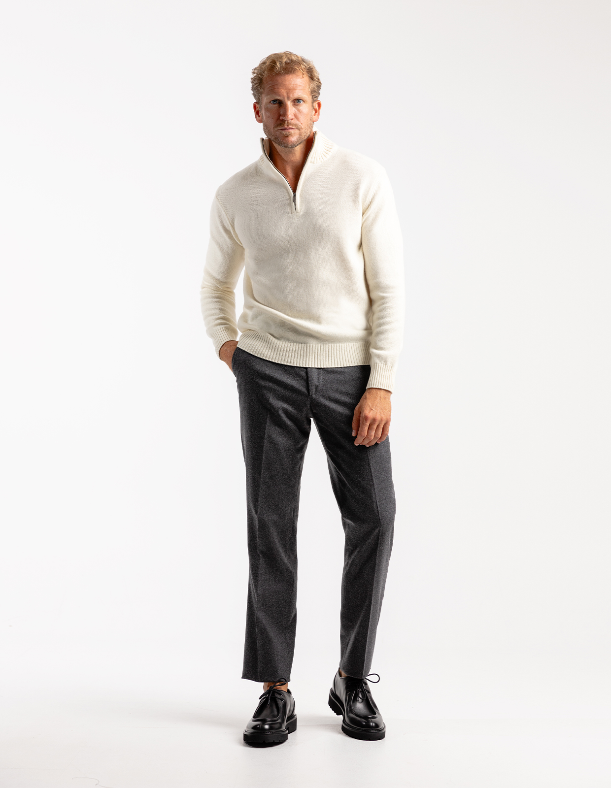 Zip-tröja Ull/Cashmere Benvit