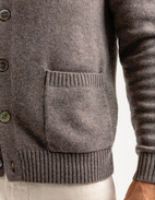 Chunky Cardigan Cashmere Mörkbeige L