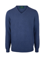 Rothwell Vee Neck Cotton Cashmere Indigo