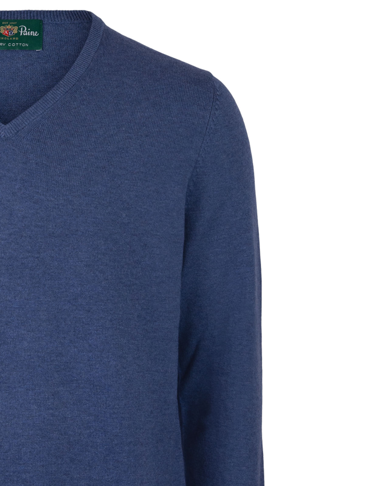 Rothwell Vee Neck Cotton Cashmere Indigo Stl 56