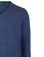 Rothwell Vee Neck Cotton Cashmere Indigo Stl 56
