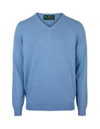 Rothwell Vee Neck Cotton Cashmere Carolina Blue Stl 52