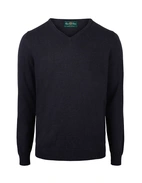 Rothwell Tröja V-ringad Bomull Cashmere Mörkblå 58