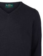 Rothwell Tröja V-ringad Bomull Cashmere Mörkblå 58