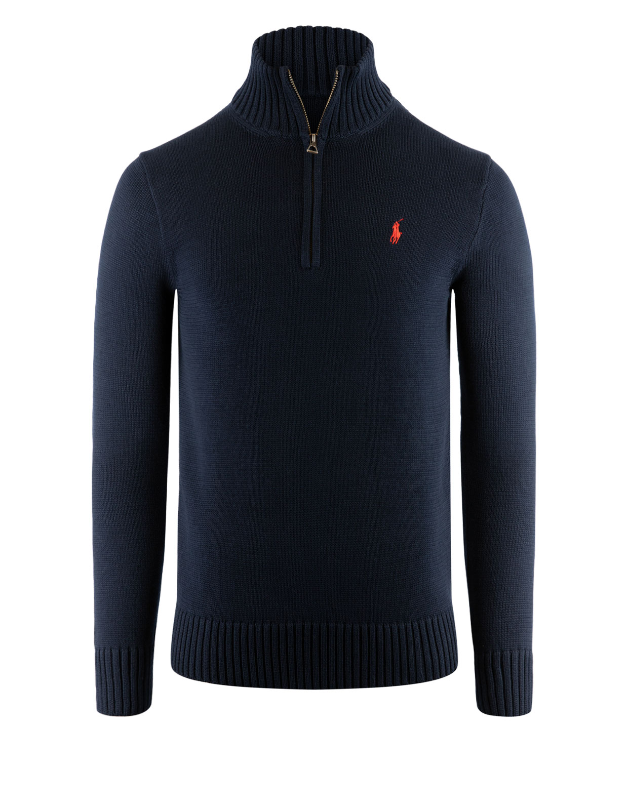Half Zip Tröja Bomull Marinblå