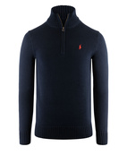 Half Zip Tröja Bomull Marinblå XS