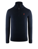 Half Zip Tröja Bomull Marinblå