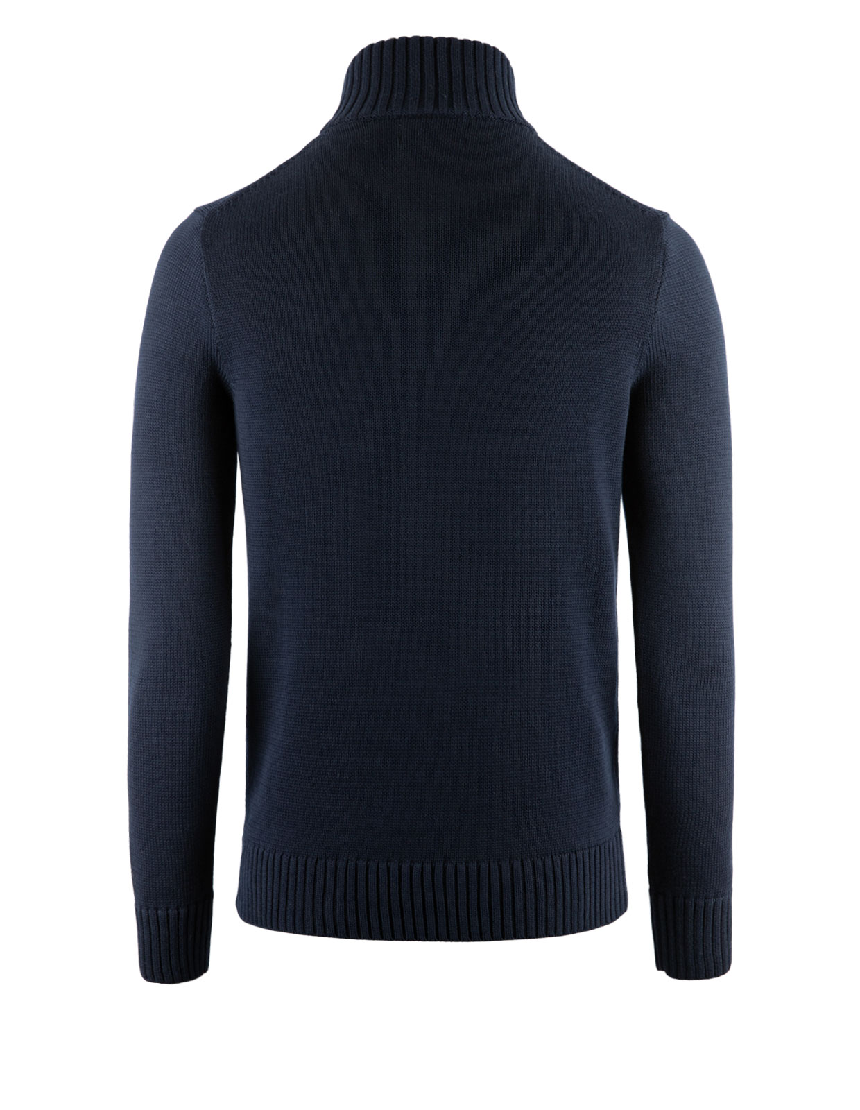 Half Zip Tröja Bomull Marinblå