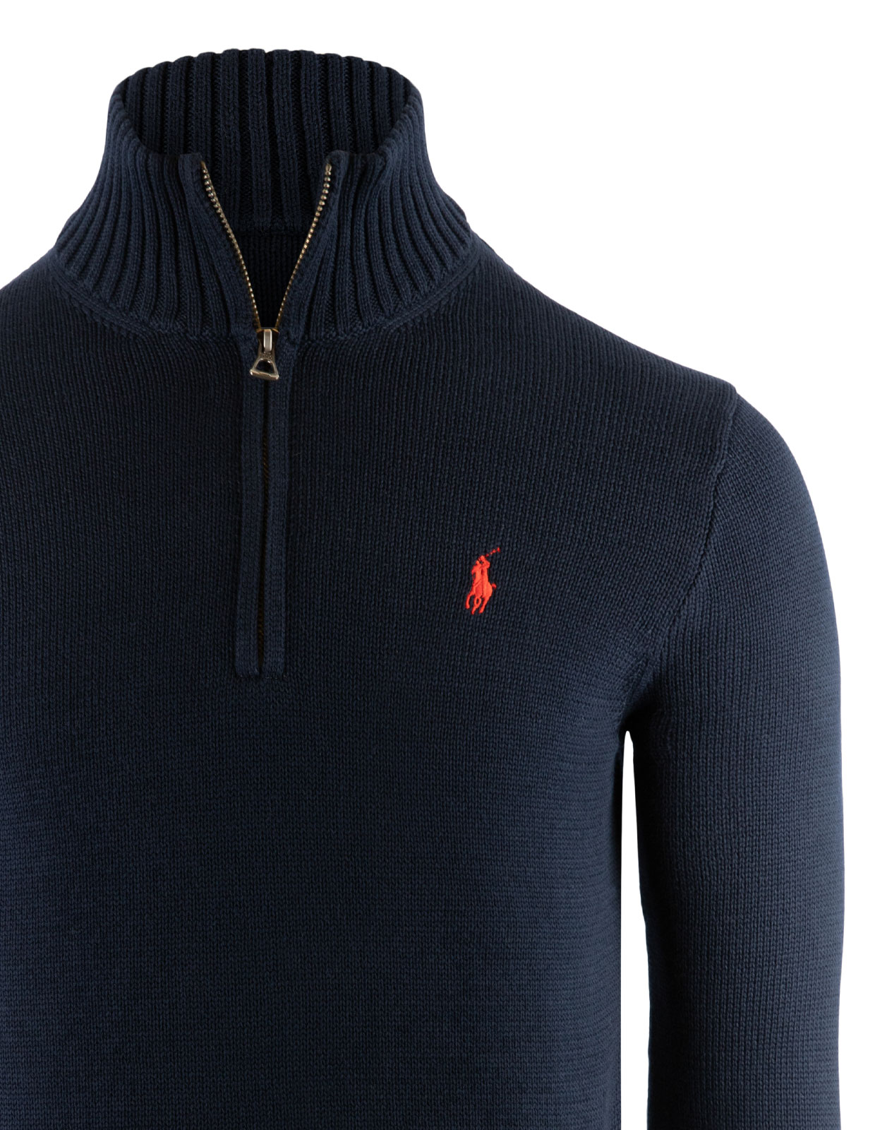 Half Zip Tröja Bomull Marinblå XS