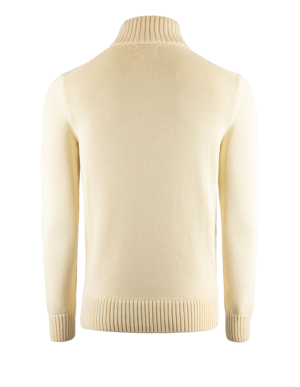 Half Zip Tröja Bomull Benvit