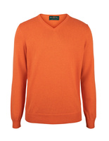 Rothwell Vee Neck Cotton Cashmere Blazing Orange