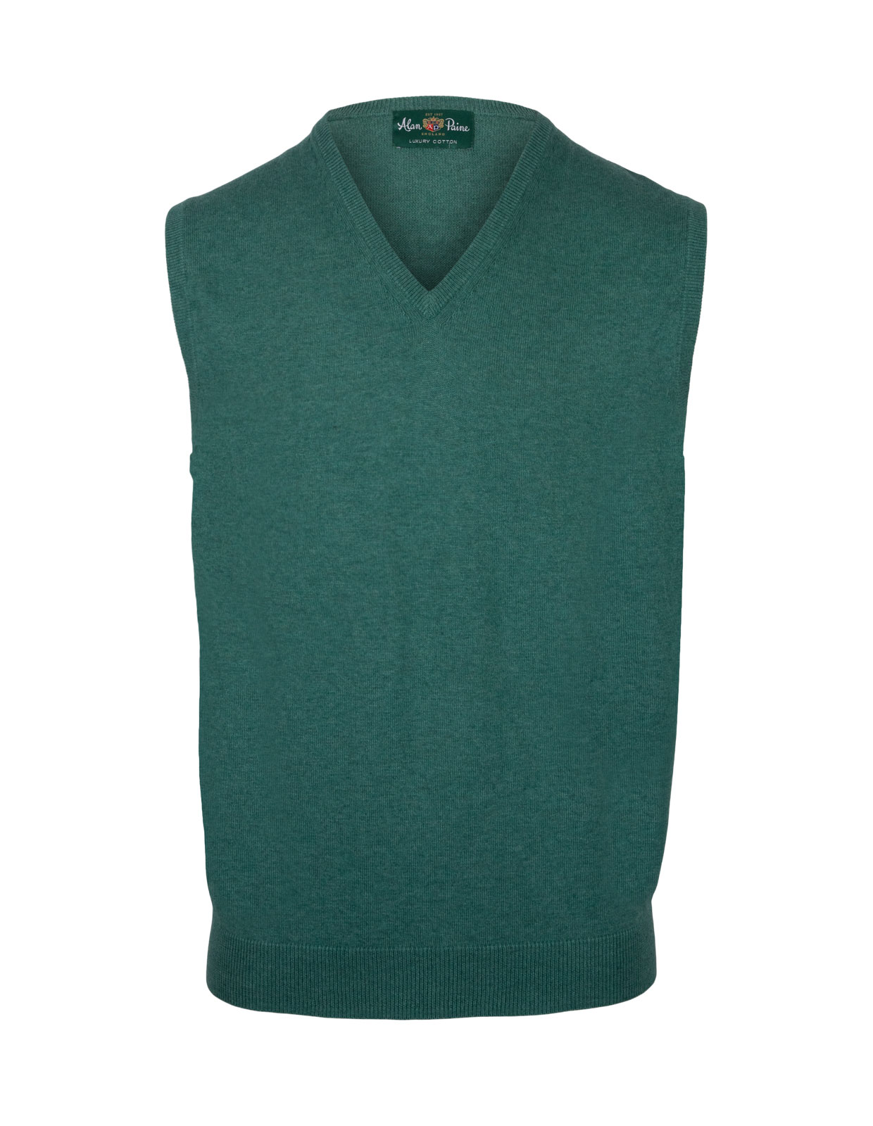 Ellerby Cotton Cashmere Vee Neck Slipover Moorland Stl 50
