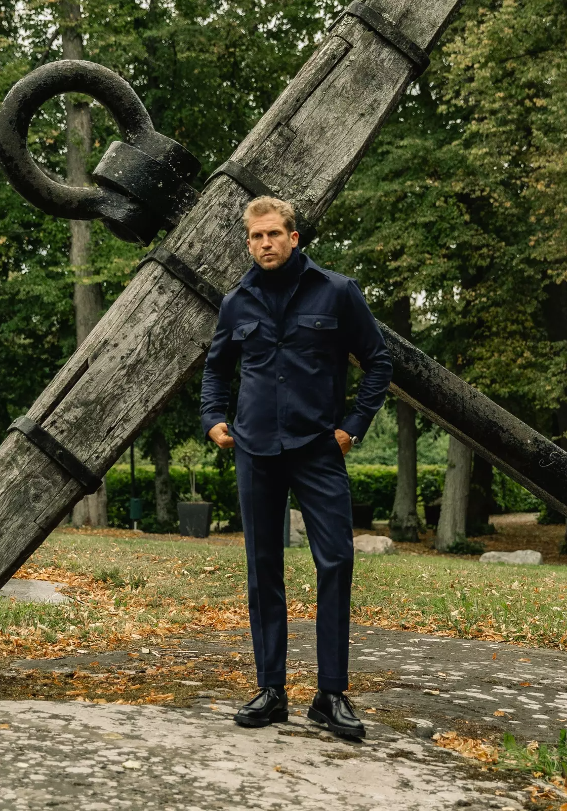 Firenze Overshirt Flanell Marinblå