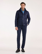 Firenze Overshirt Flanell Marinblå