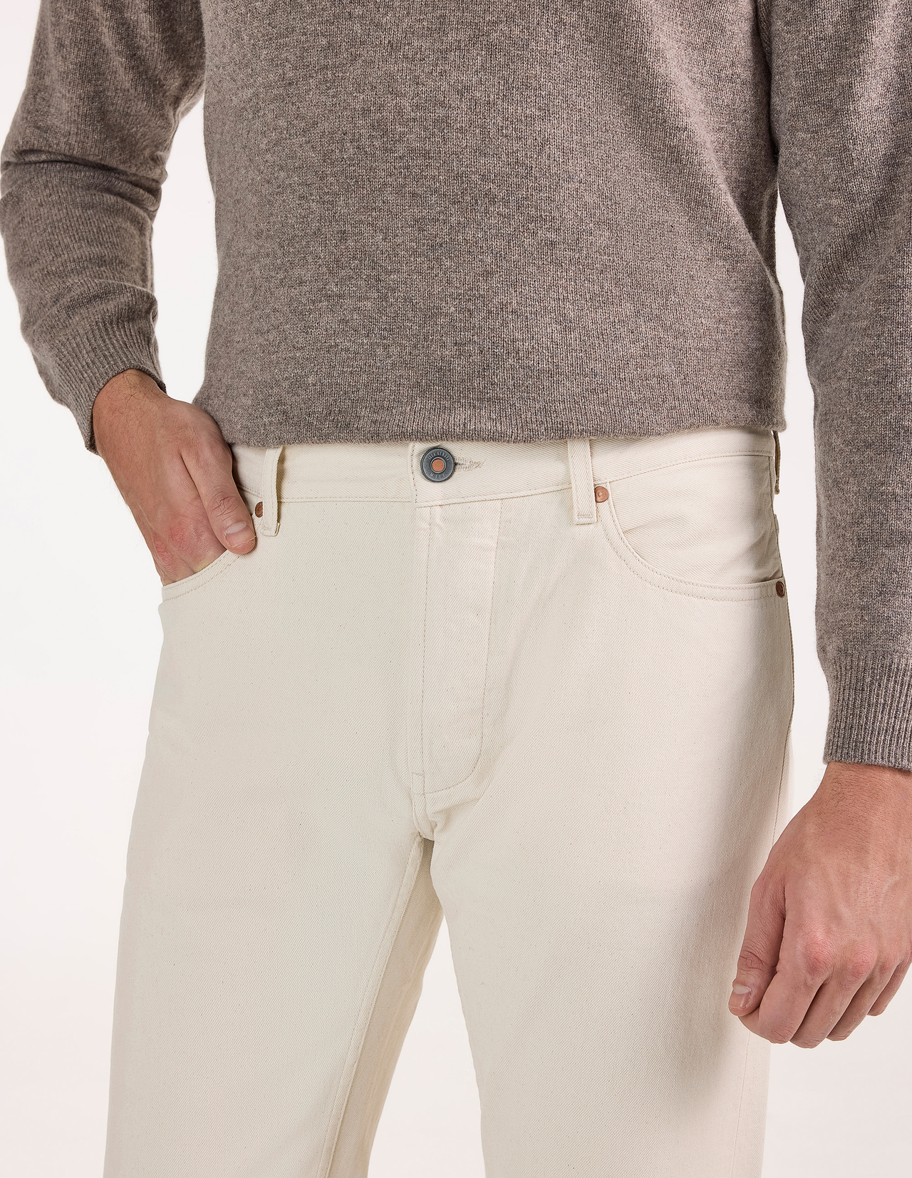 Davide Regular Selvedge Denim Ecru