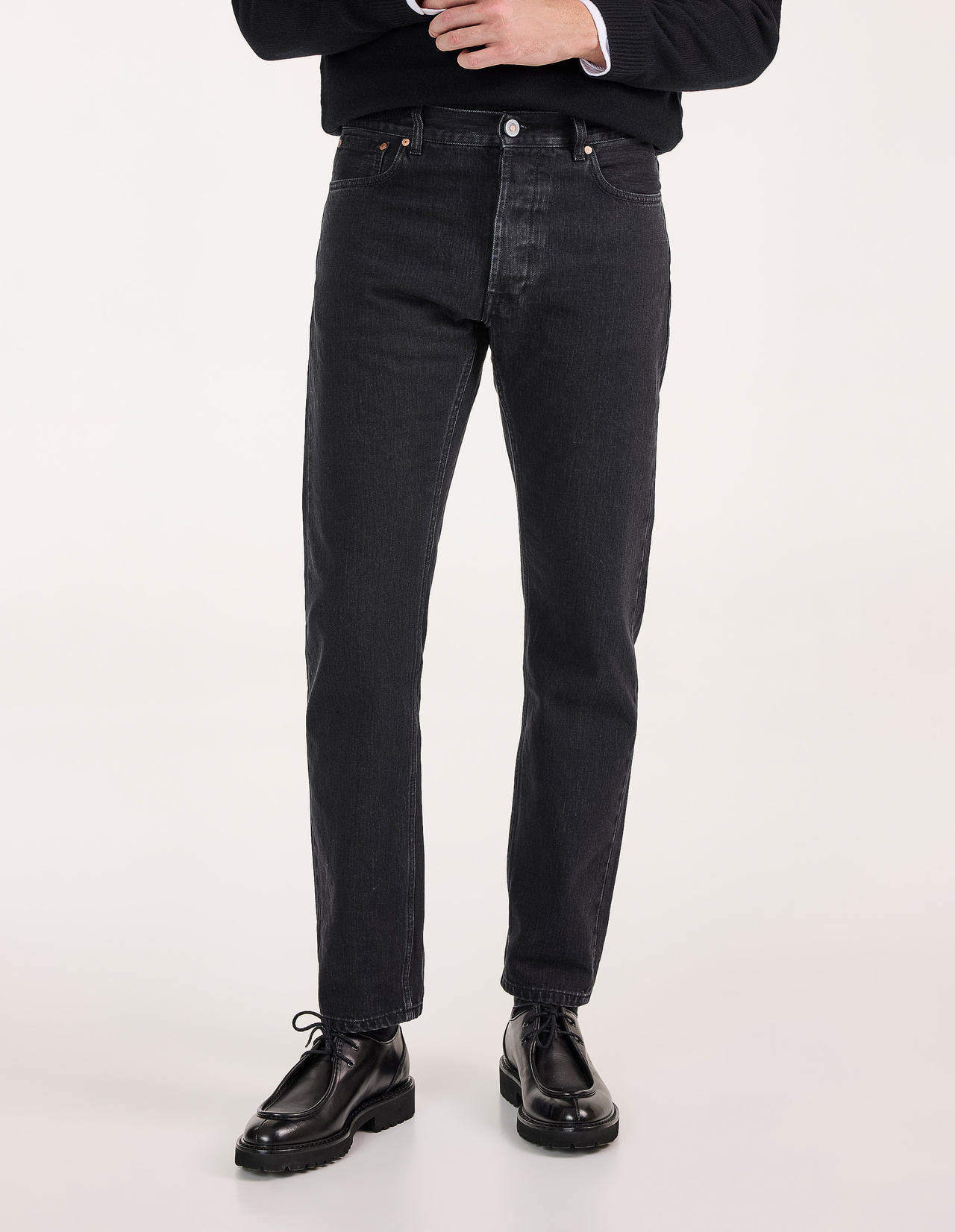 Davide Regular Jeans Svart 34"