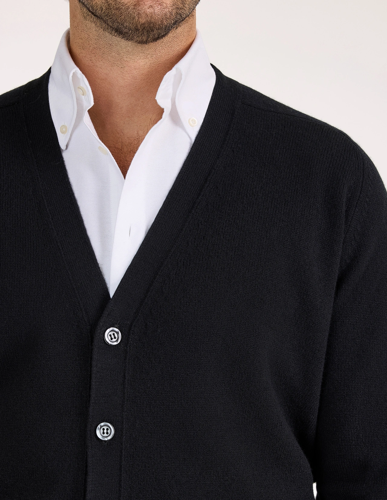 Cornwall Cardigan Lammull Svart