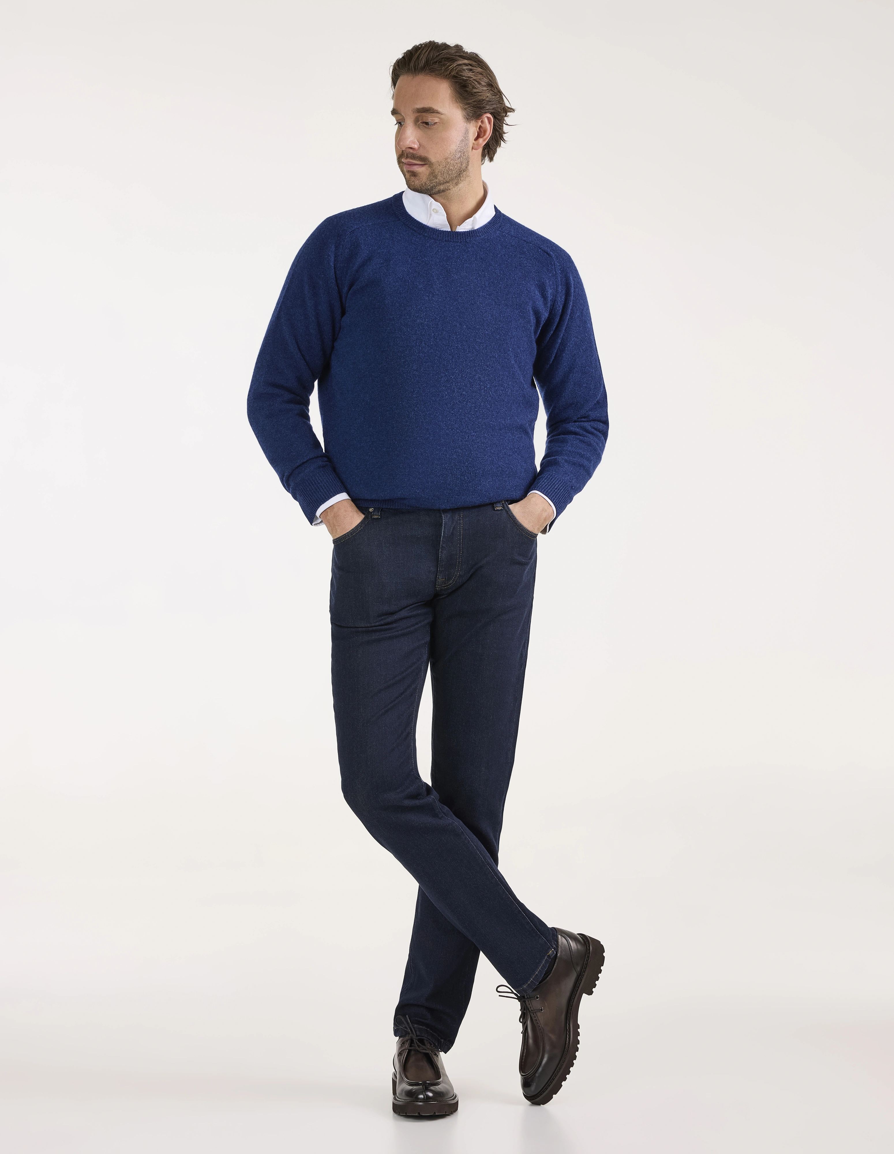 Lenzie Tröja Lammull Mörkblå