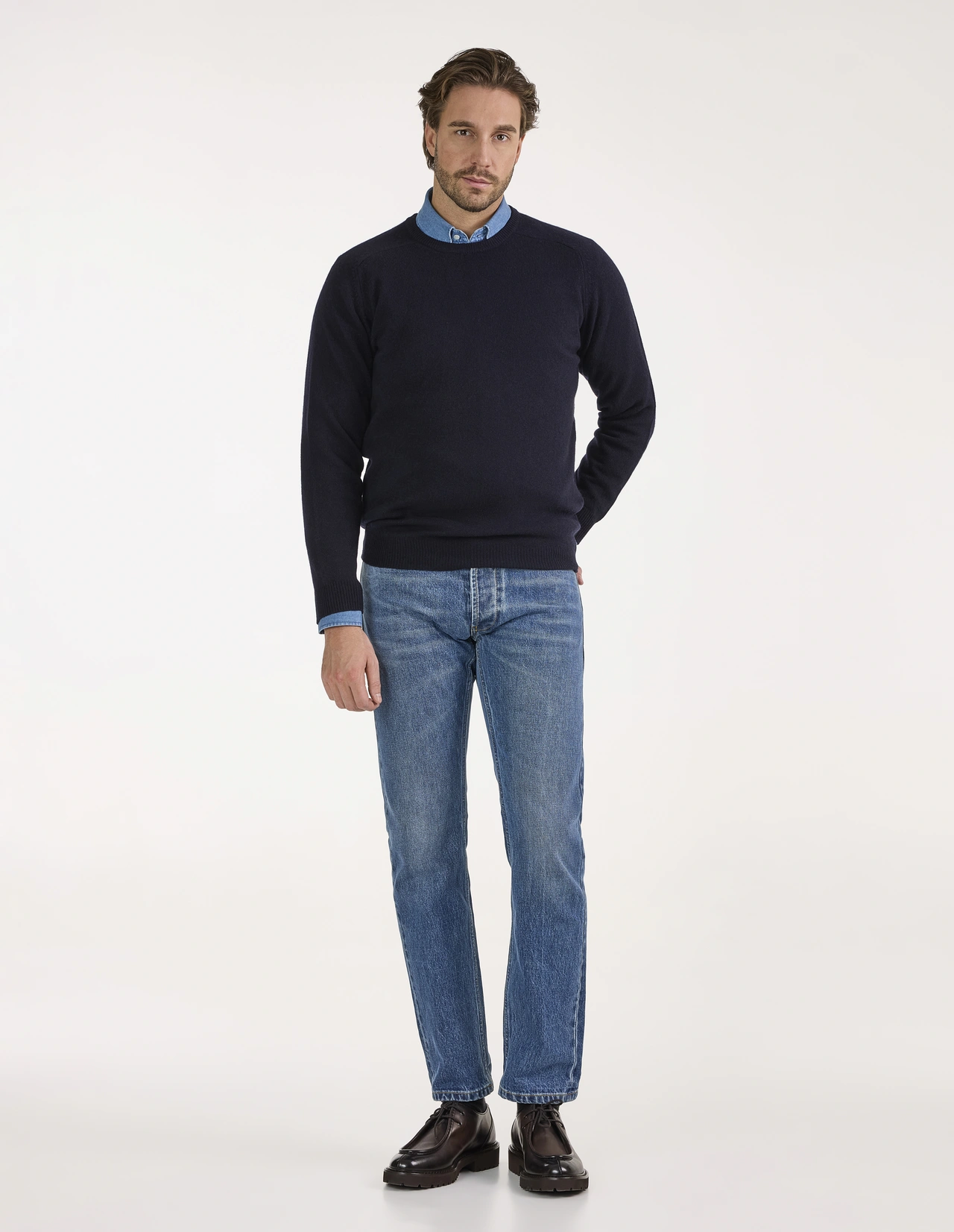 Lenzie Tröja Lammull Navy