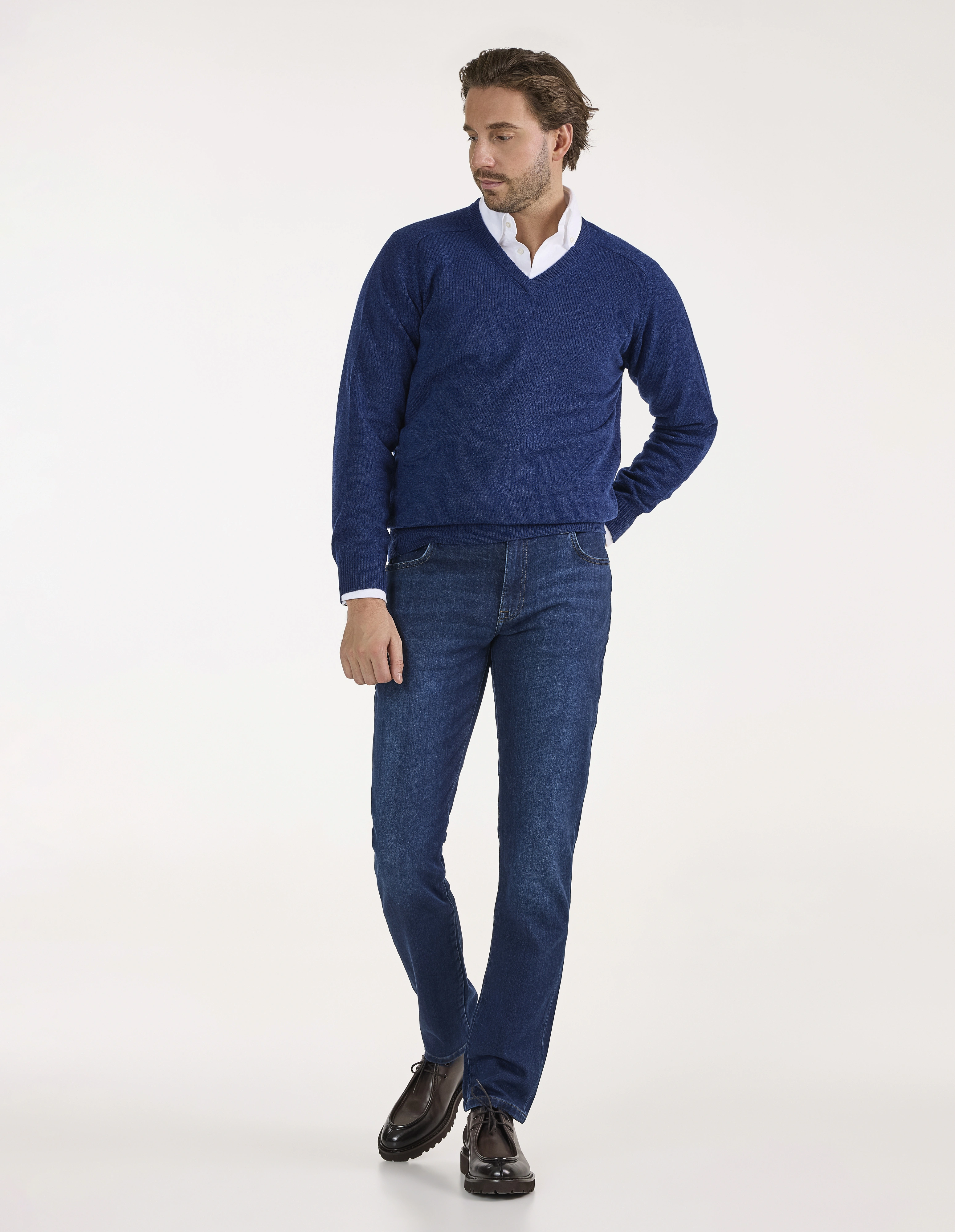 Kilsyth Tröja Lammull Mörkblå