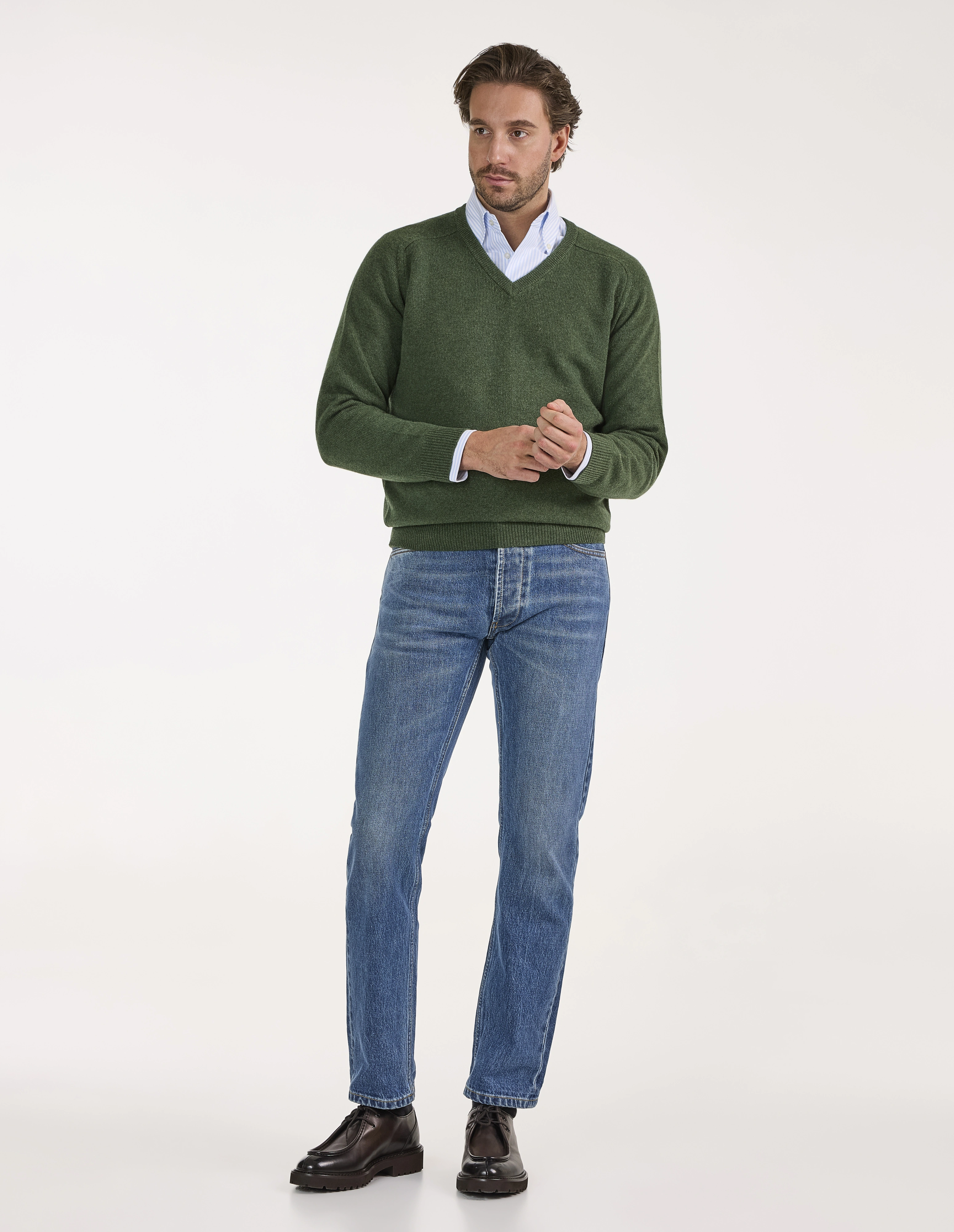 Kilsyth Tröja Lammull Mossgrön