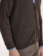 Cornwall Cardigan Lammull Mörkbrun 54