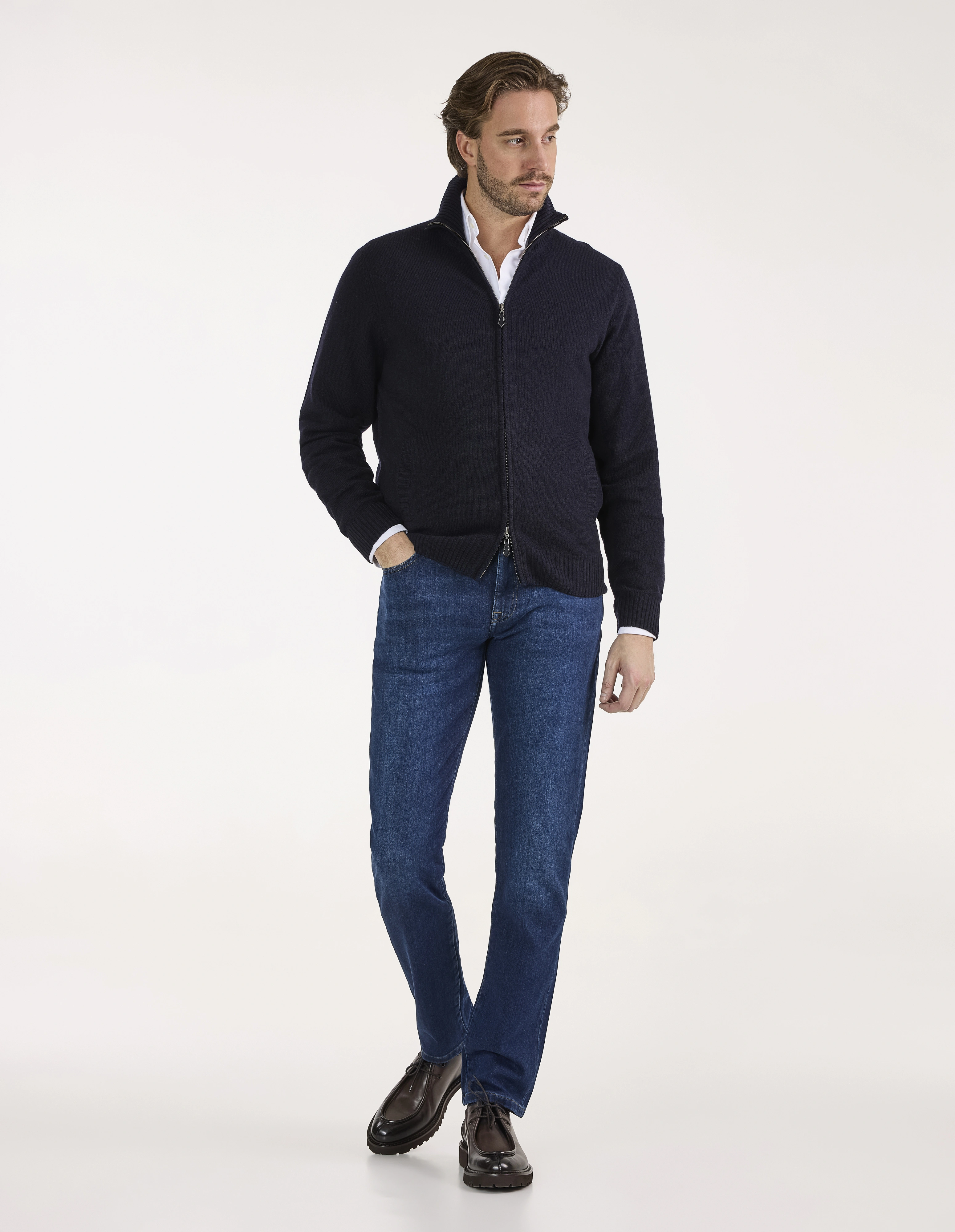 Ballater Cardigan Lammull Navy