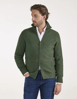 Ballater Cardigan Lammull Mossgrön