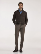 Ballater Cardigan Lammull Mörkbrun 52