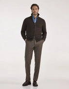 Ballater Cardigan Lammull Mörkbrun