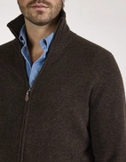 Ballater Cardigan Lammull Mörkbrun